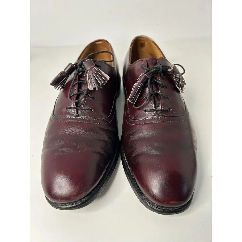 Allen Edmonds Hunter Burgundy Men's 8.5 E Leather‎ USA Oxfords Tassel Shoes